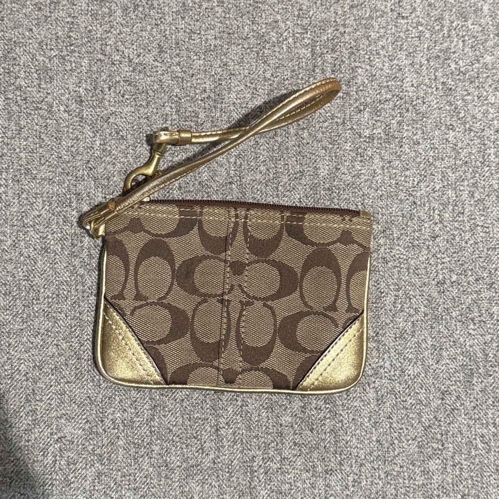 Brown and Gold Wristlet